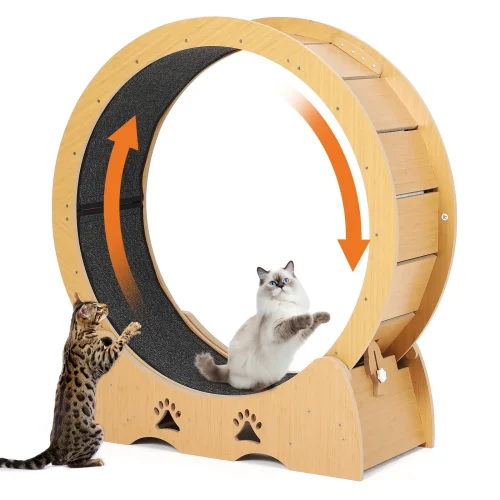 Wooden Cat Exercise Wheel
