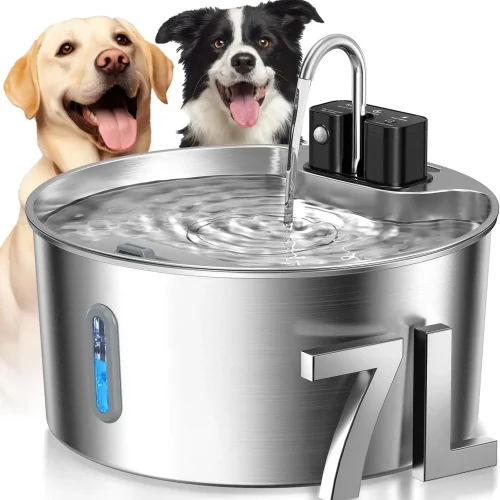 7L Stainless Steel Wireless Recharging Water Fountain